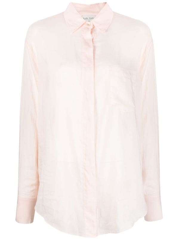 Forte Forte semi-sheer cotton-silk Blend Shirt - Farfetch