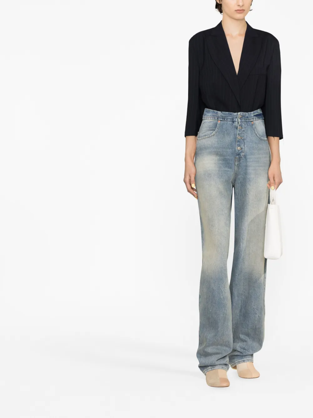 MM6 Maison Margiela High waist jeans - Blauw