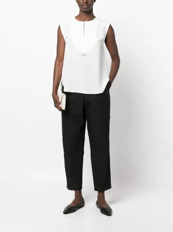 BRUNELLOCUCINELLI ノースリーブブラウスモニーレシルク100 BRUNELLOCUCINELLI ノースリーブブラウスモニーレシルク100