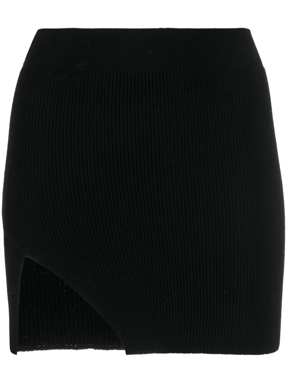 Laneus minijupe nervurée à design asymétrique - Noir Top Merken Winkel