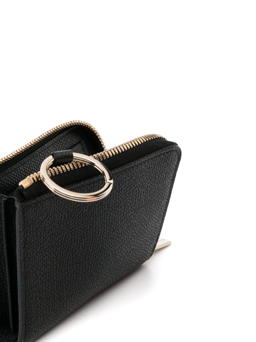 Shop Valextra Key Holder Zip-around Wallet In Black