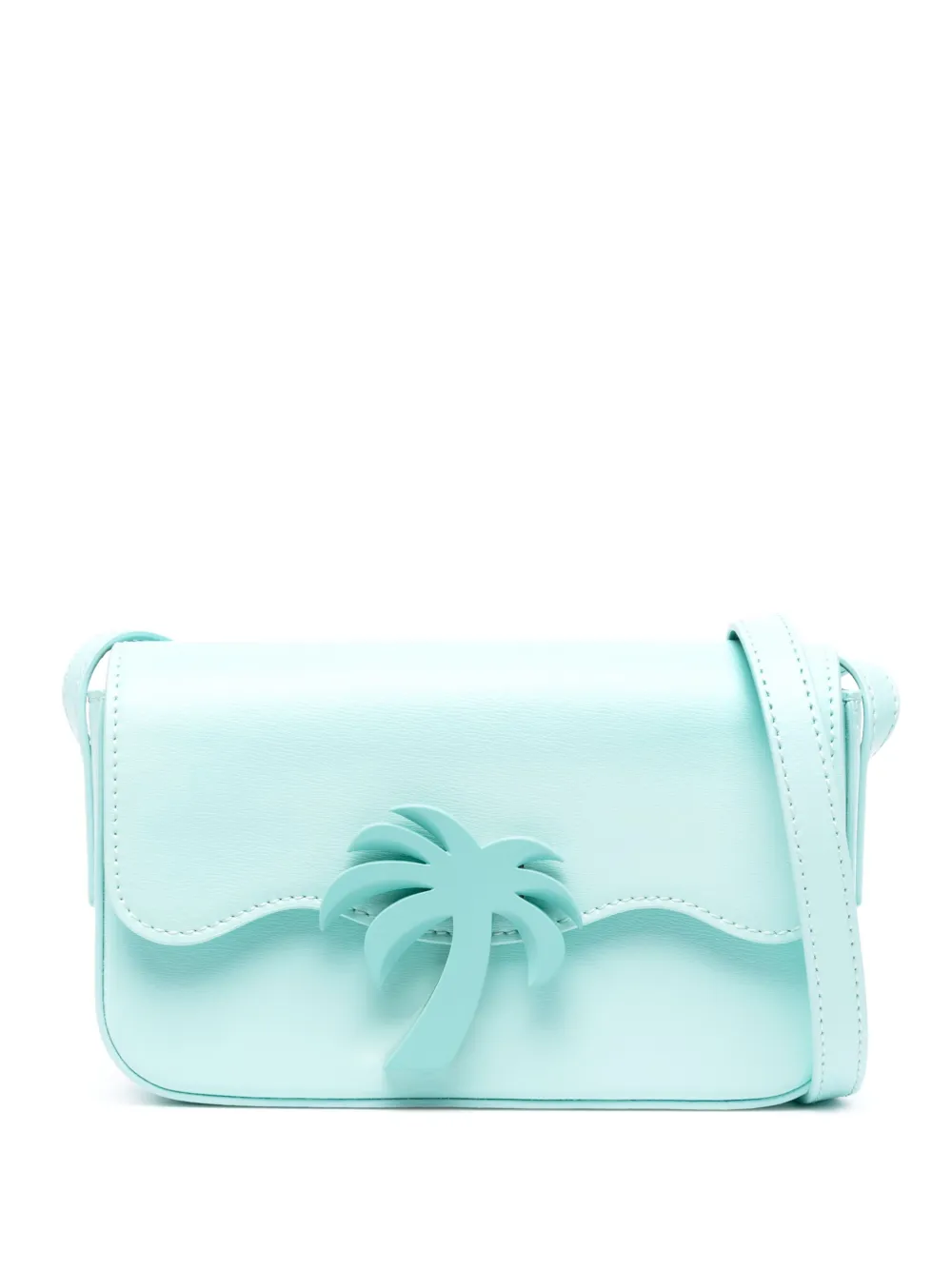 Palm Angels Palm Beach Bridge leather shoulder bag – Blue