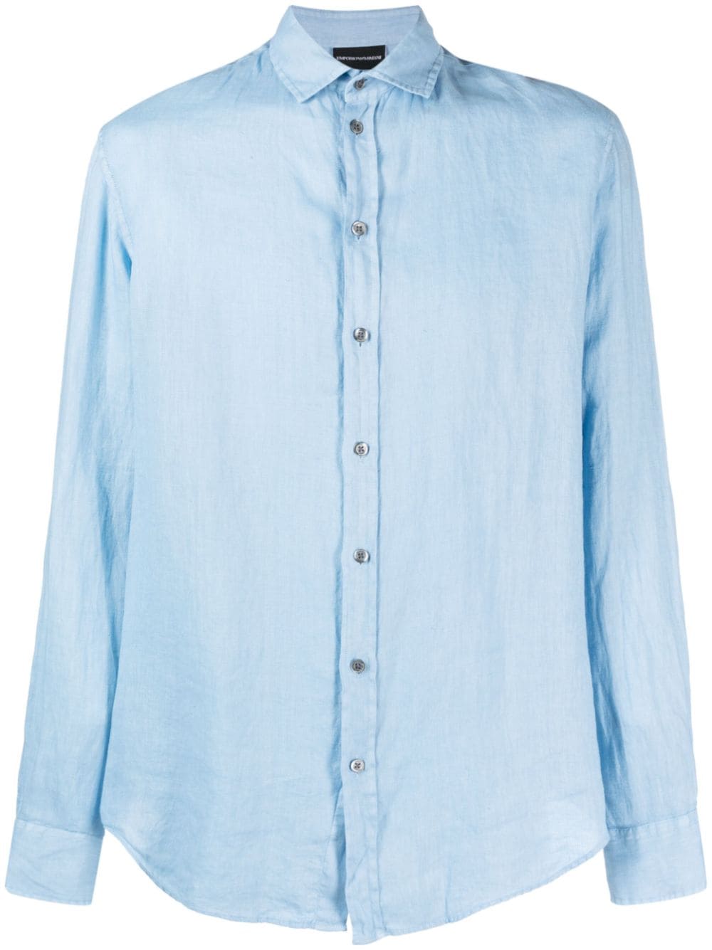 Emporio Armani Long-sleeved Button-fastening Shirt In Blue