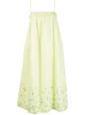 GANNI bead-embellished midi dress - Green