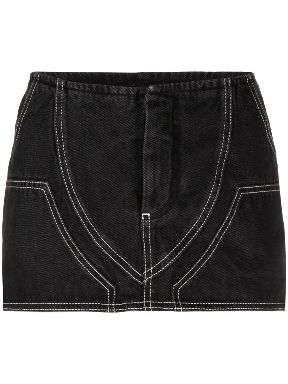 contrast stitching mini skirt