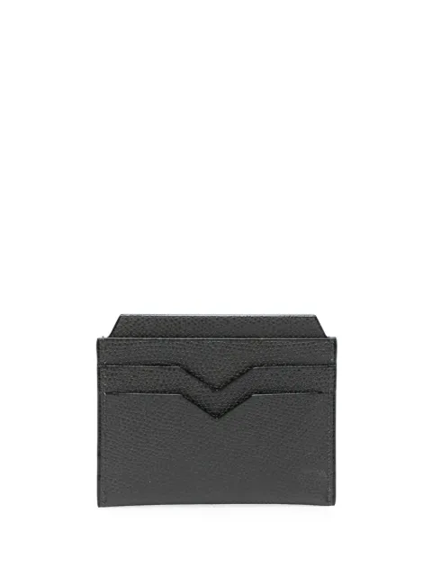 Valextra V-shape detail leather cardholder