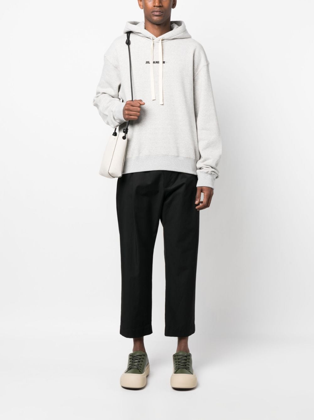 Jil Sander Hoodie met logoprint - Grijs