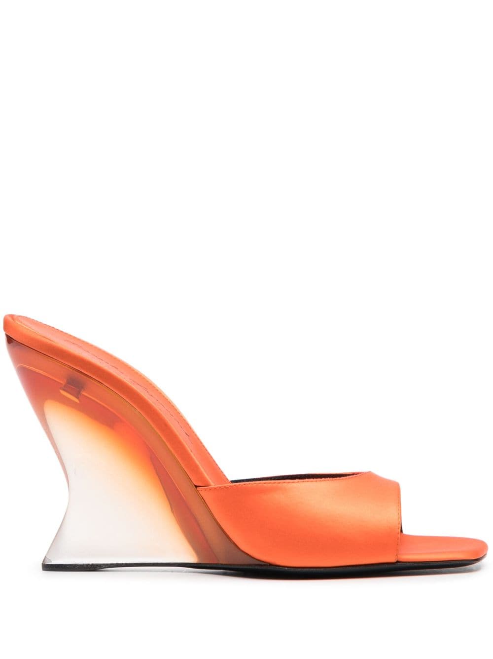 Sergio Rossi Square-toe Leather Mules In Orange