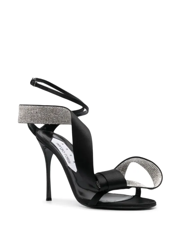 AREA x Sergio Rossi Marquise 105mm Satin Sandals | Black