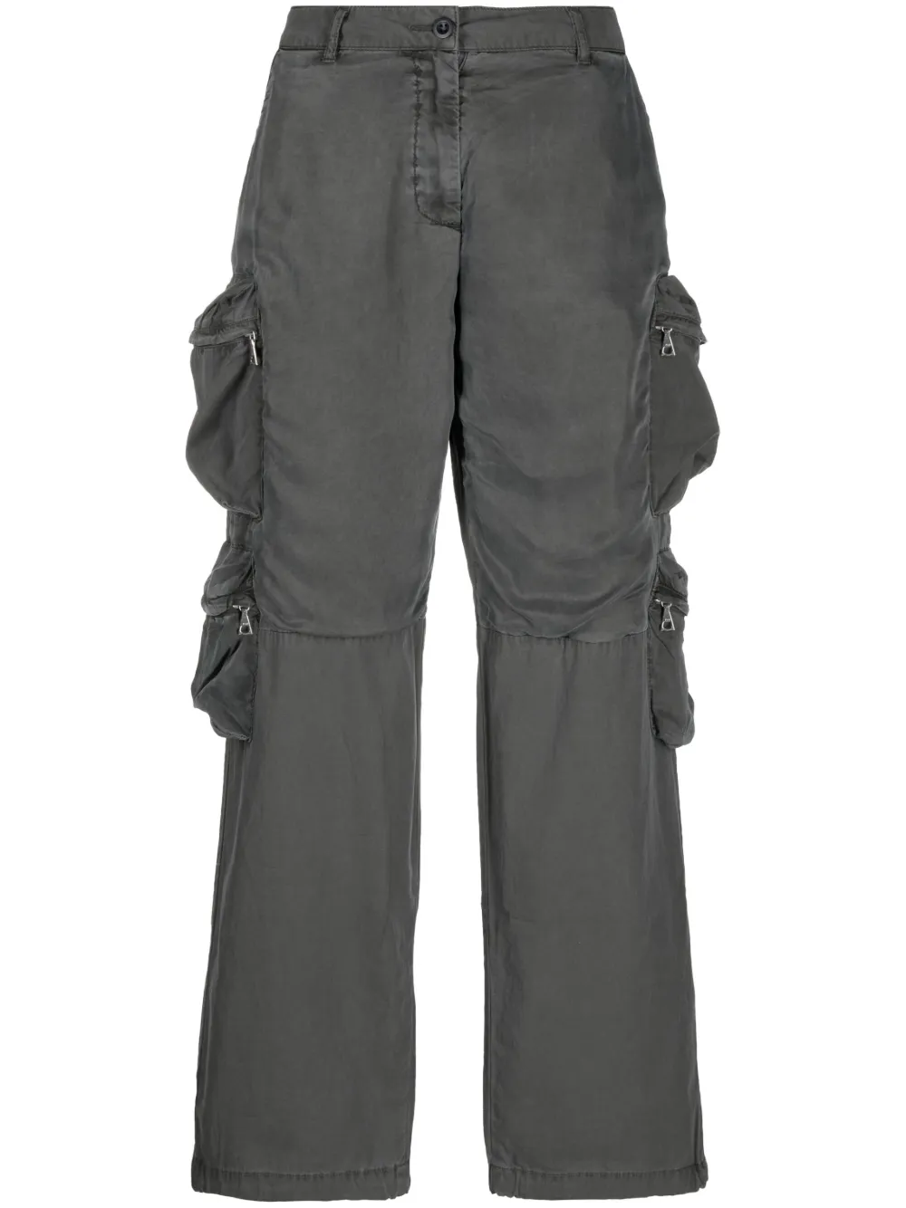 panelled parachute cargo trousers