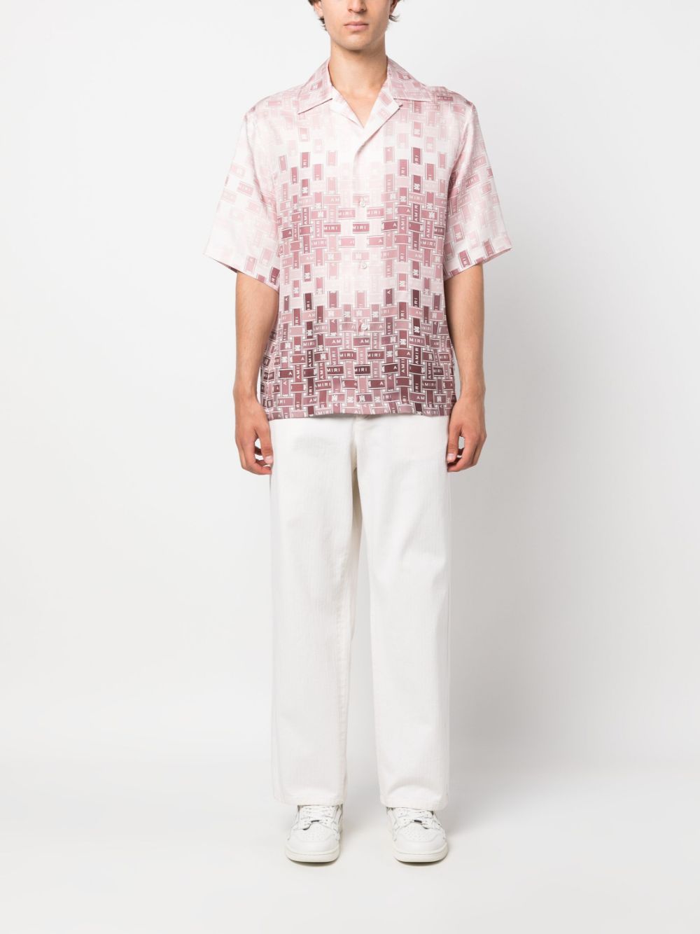 AMIRI gradient tape bowling shirt - Roze