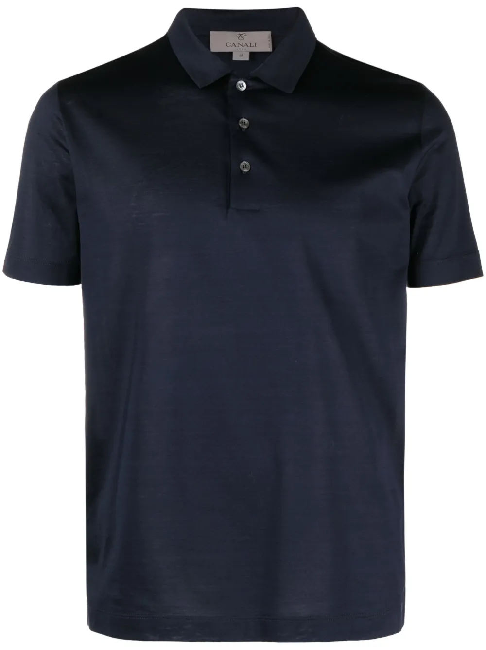 Canali Short-sleeved Cotton Polo Shirt In Blue