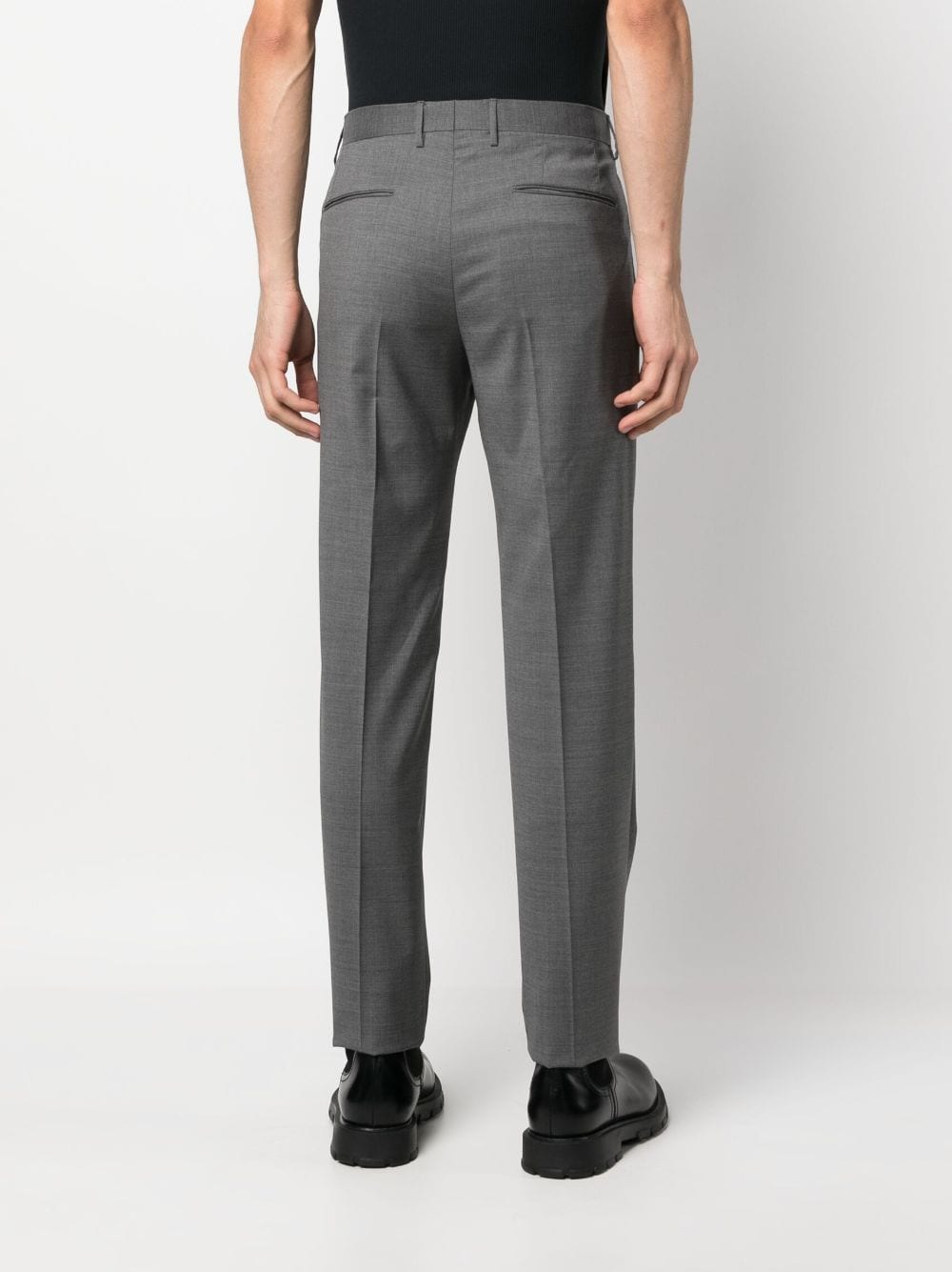 Shop Tagliatore Slim-cut Tailored Trousers In Grau