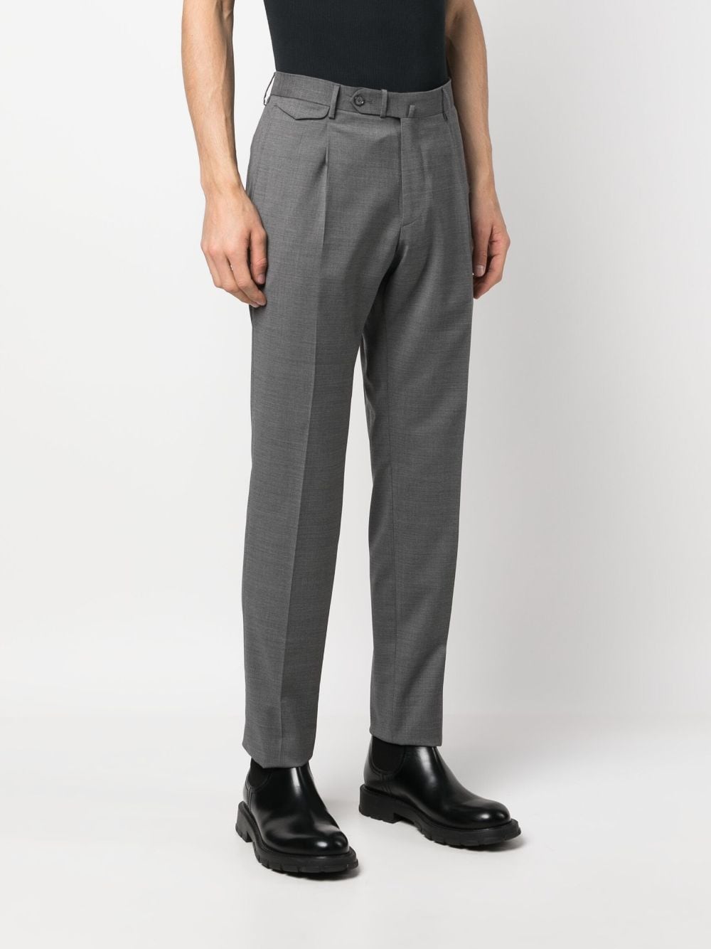 Shop Tagliatore Slim-cut Tailored Trousers In Grau