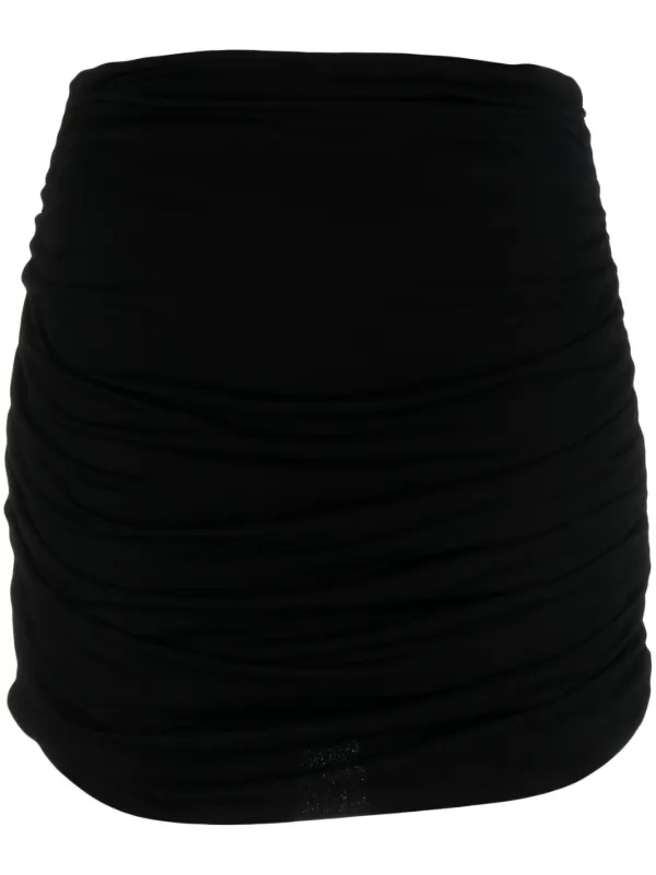 Tory Burch Ruched High-waisted Mini Skirt in Black