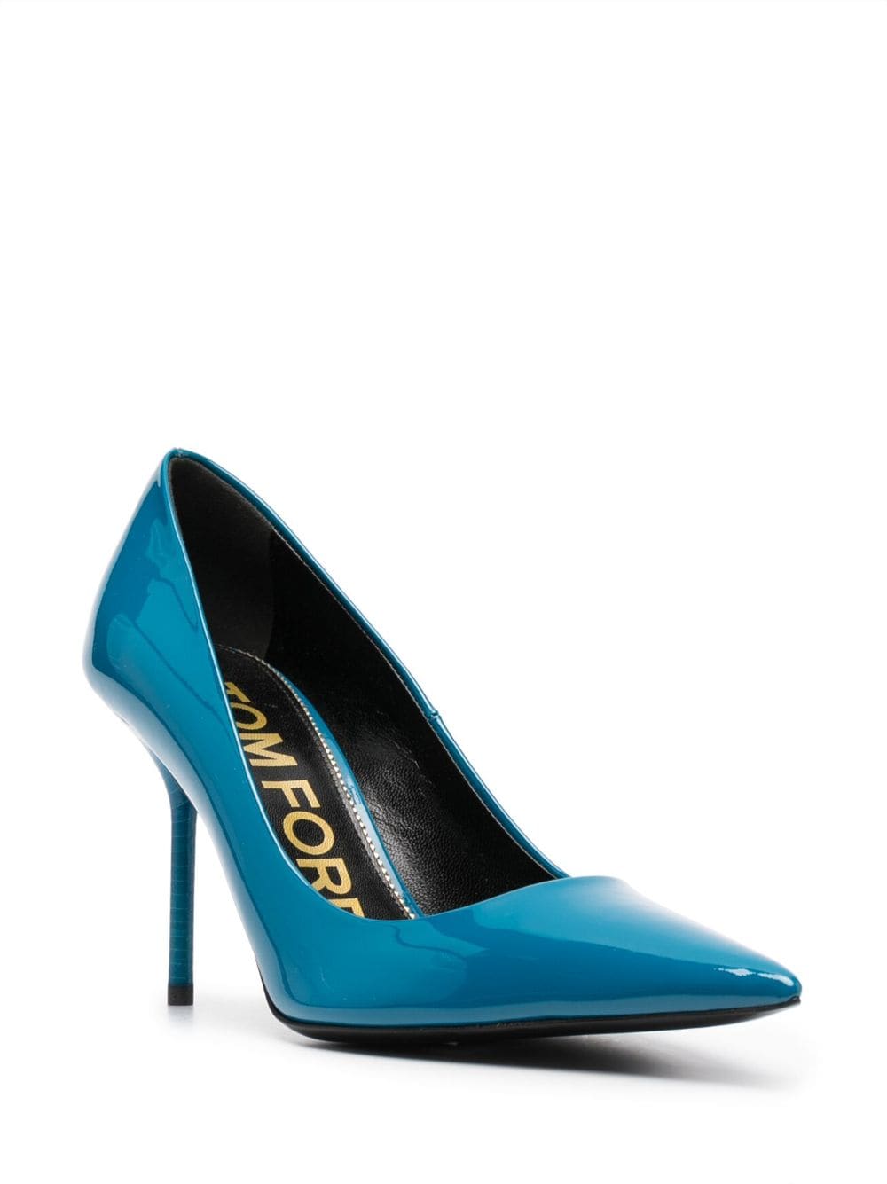 Shop Tom Ford 90mm Patent Leather Pumps In Blue