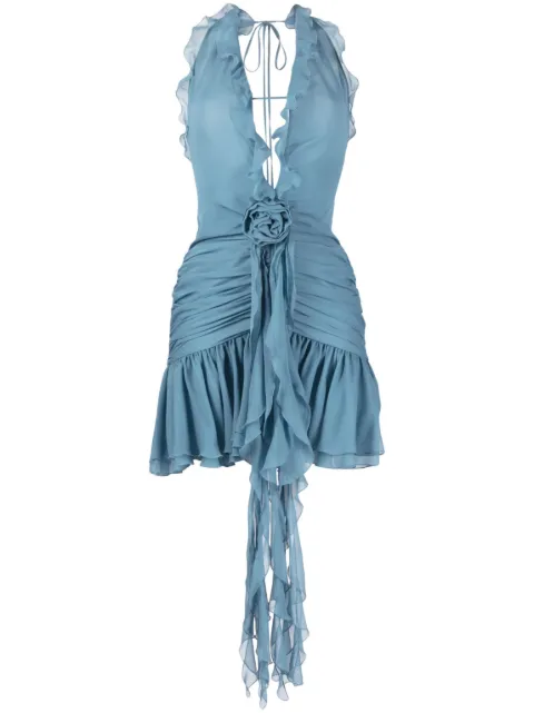 Blumarine ruffled halterneck minidress