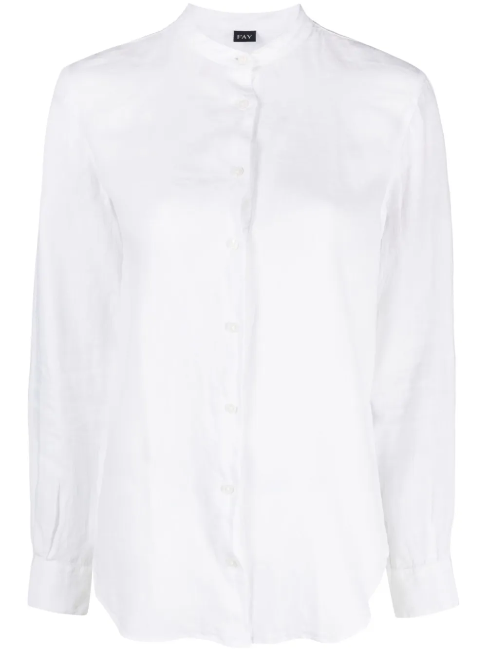 Fay White Linen Shirt In Bianco