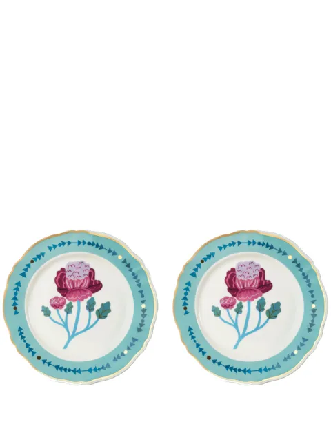 Bitossi Home Botanica porcelain set of two plates