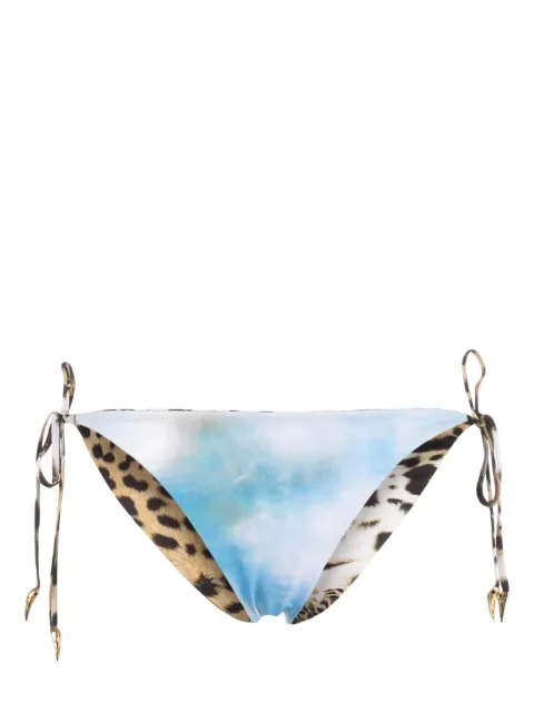 Roberto Cavalli mix-print reversible bikini bottoms