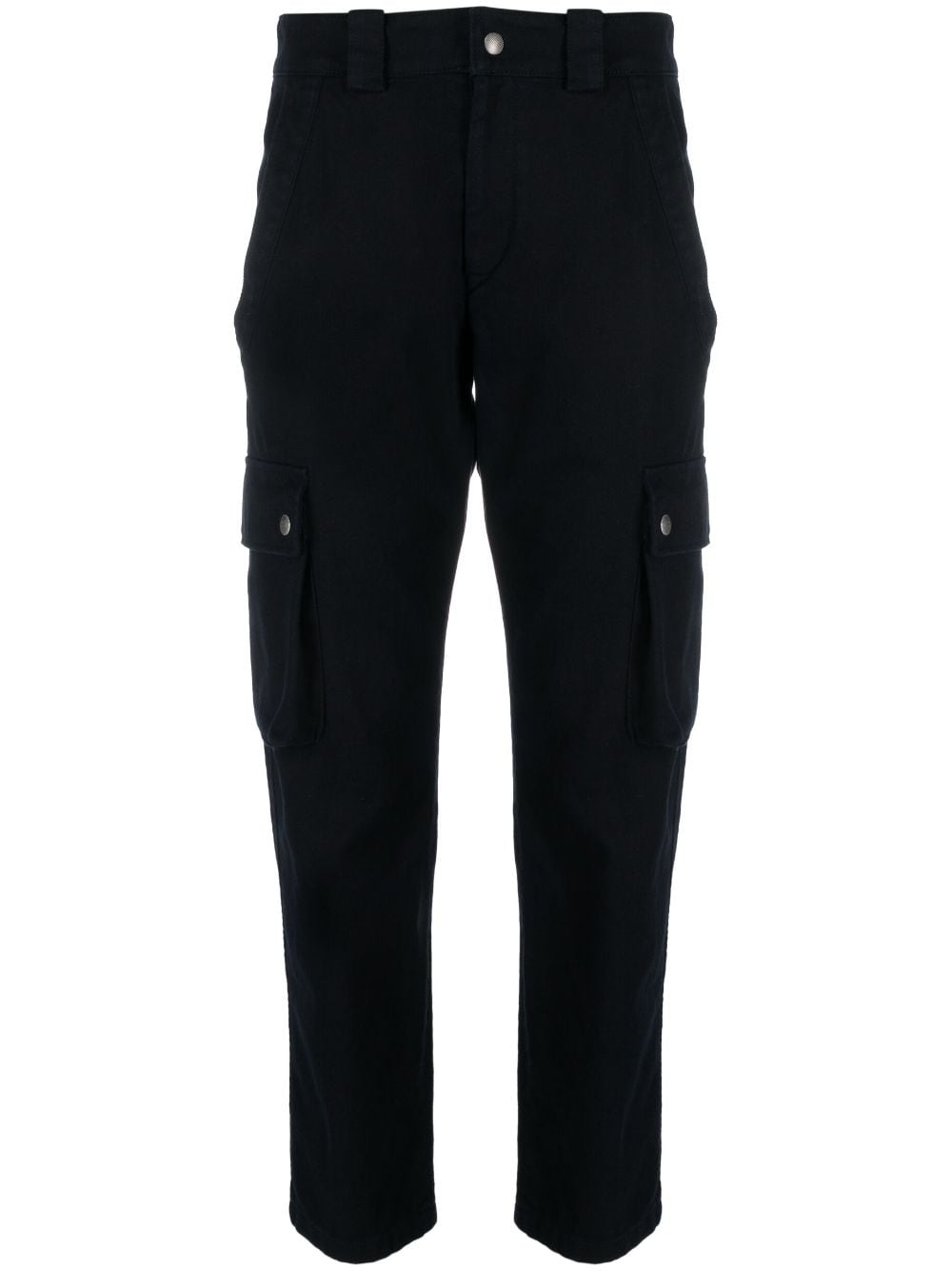Shop Isabel Marant Cropped Cotton Cargo Trousers In Black