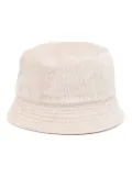 Brunello Cucinelli logo-tag corduroy bucket hat - Neutrals
