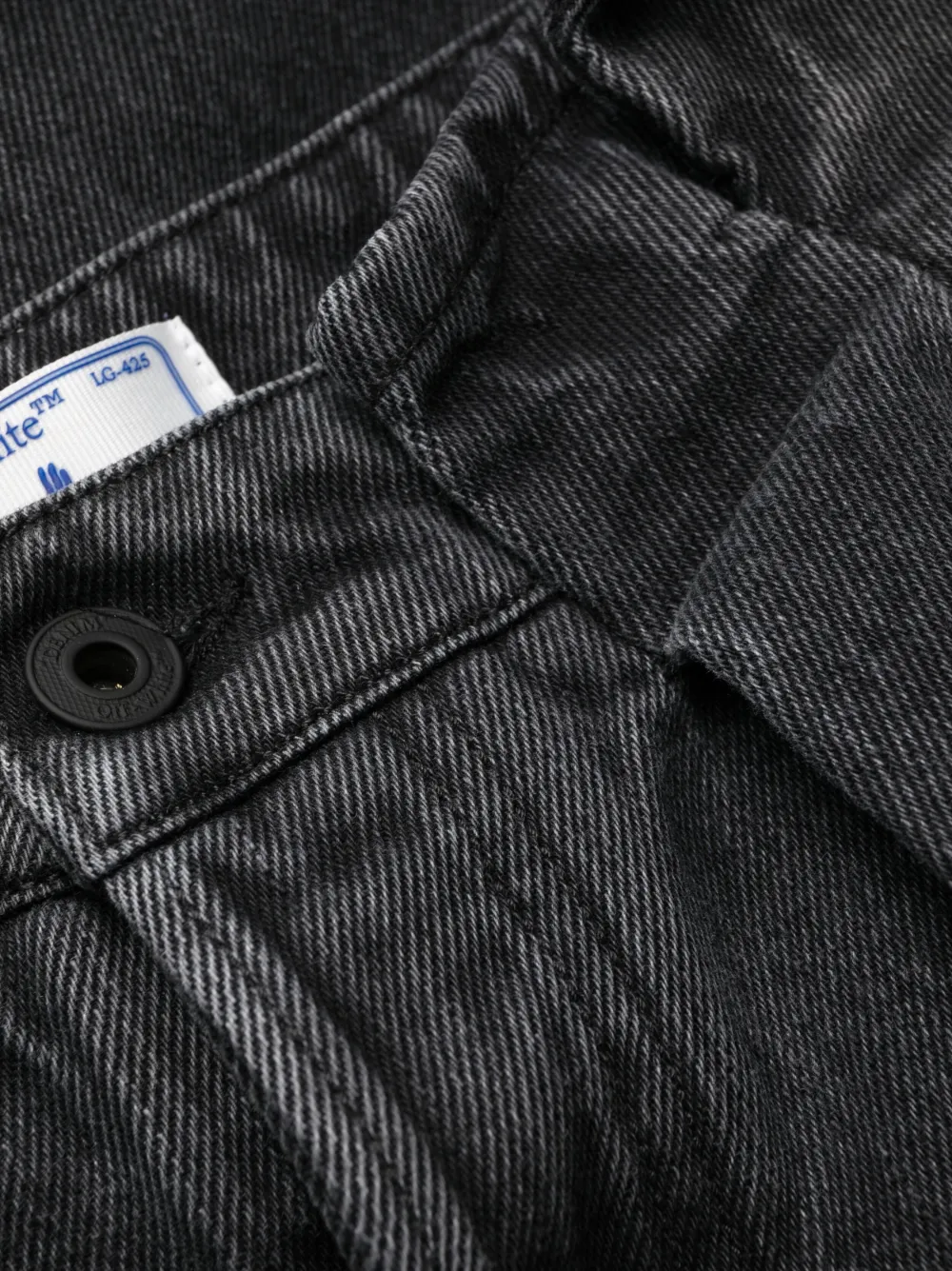 Off-white Pleated High-rise Jeans In Black