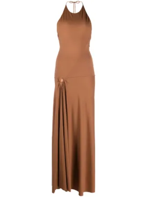 Nina Ricci Mermaid Open Back Maxi Dress | Gold | FARFETCH