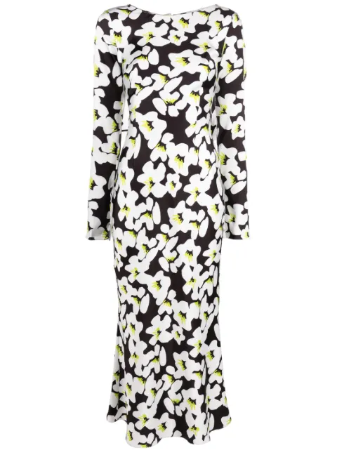 V:PM ATELIER Indigo floral-print midi dress