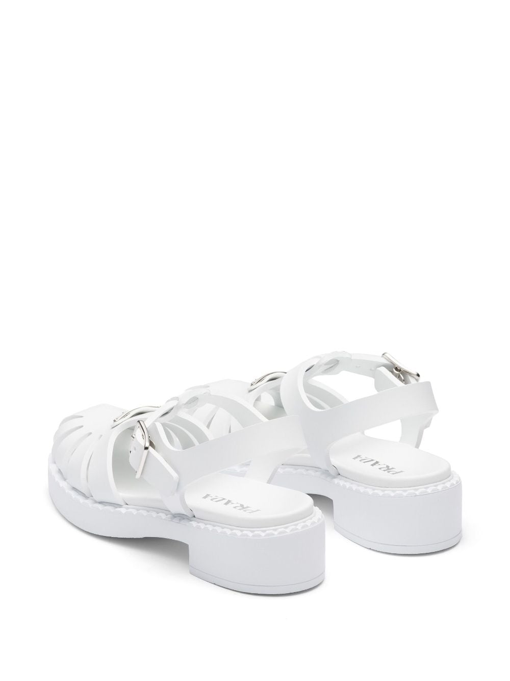Shop Prada Sporty Foam Rubber Sandals In Weiss