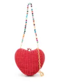 SERPUI Precious woven-wicker clutch bag - Red