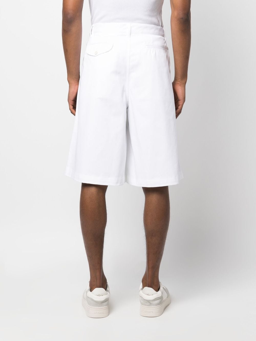 Shop Comme Des Garçons Shirt Knee-length Cotton Shorts In White