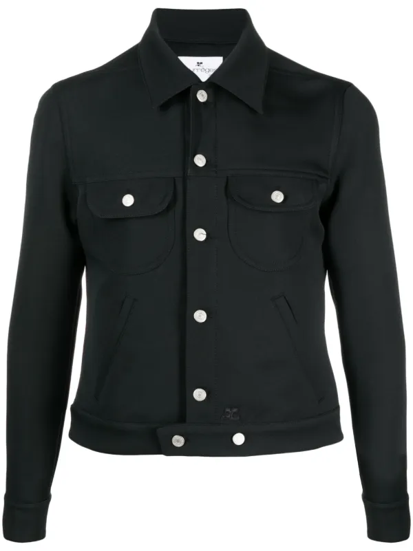 Courrèges Button-up Jacket in Black
