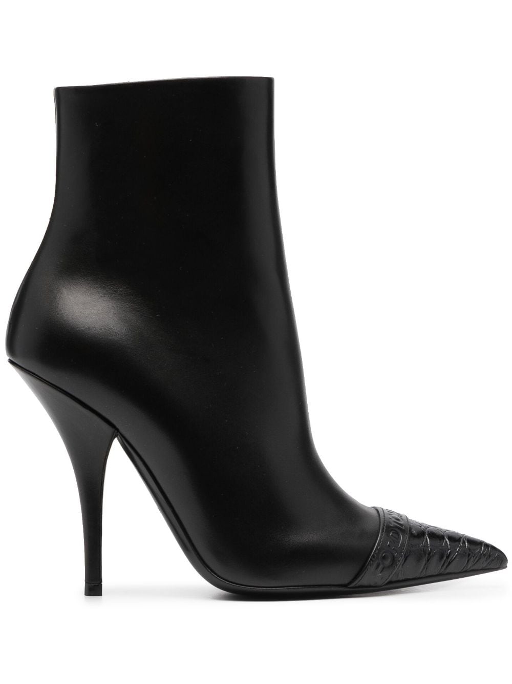 Tom Ford Pointed Toe Leather Ankle Boots In Black