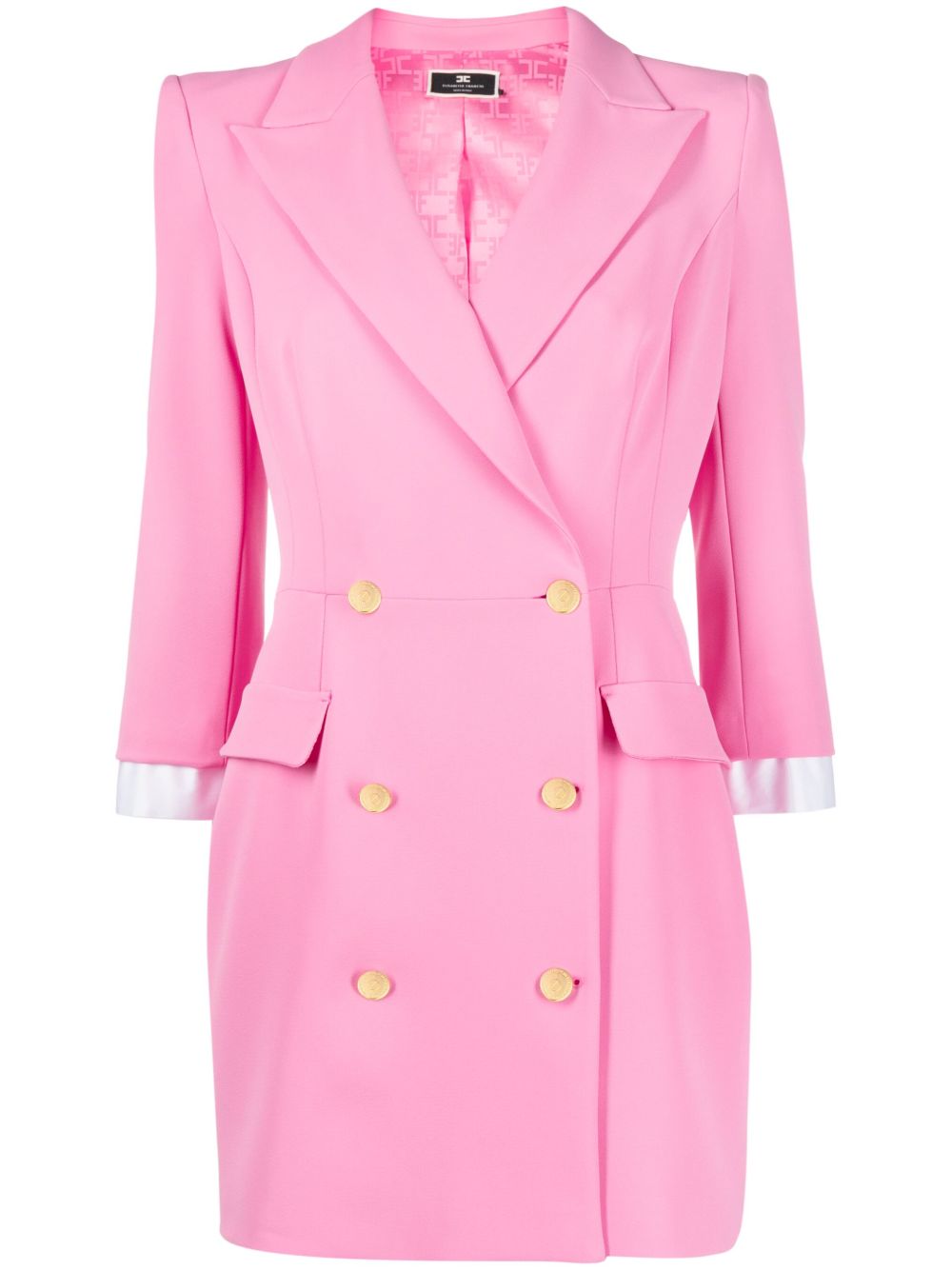 Elisabetta Franchi Double-breasted Blazer Dress In Pink | ModeSens