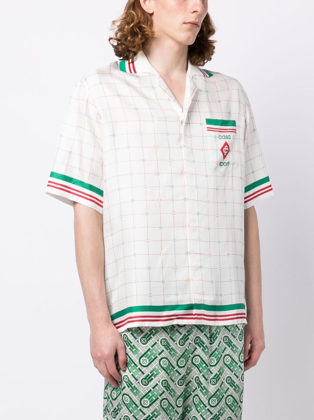 Shop Casablanca Casa Sport Check-print Shirt In White