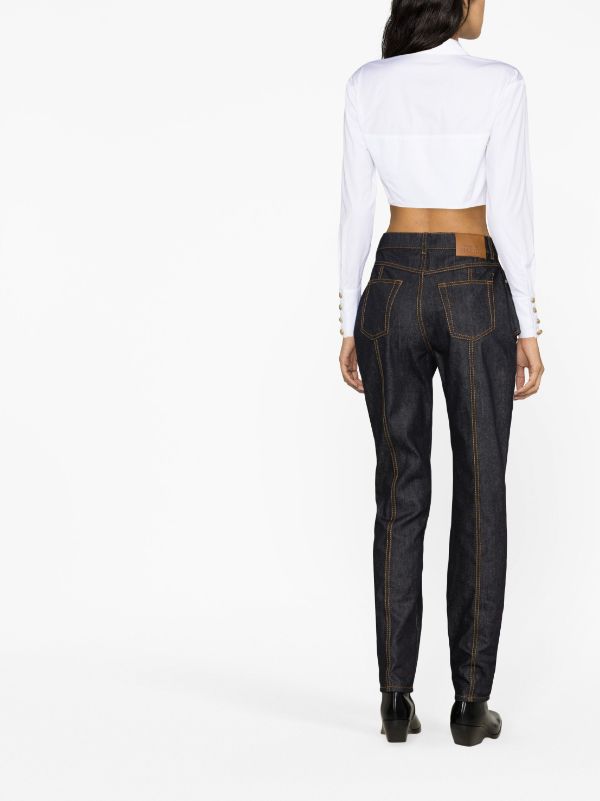 High waisted best sale tapered jeans