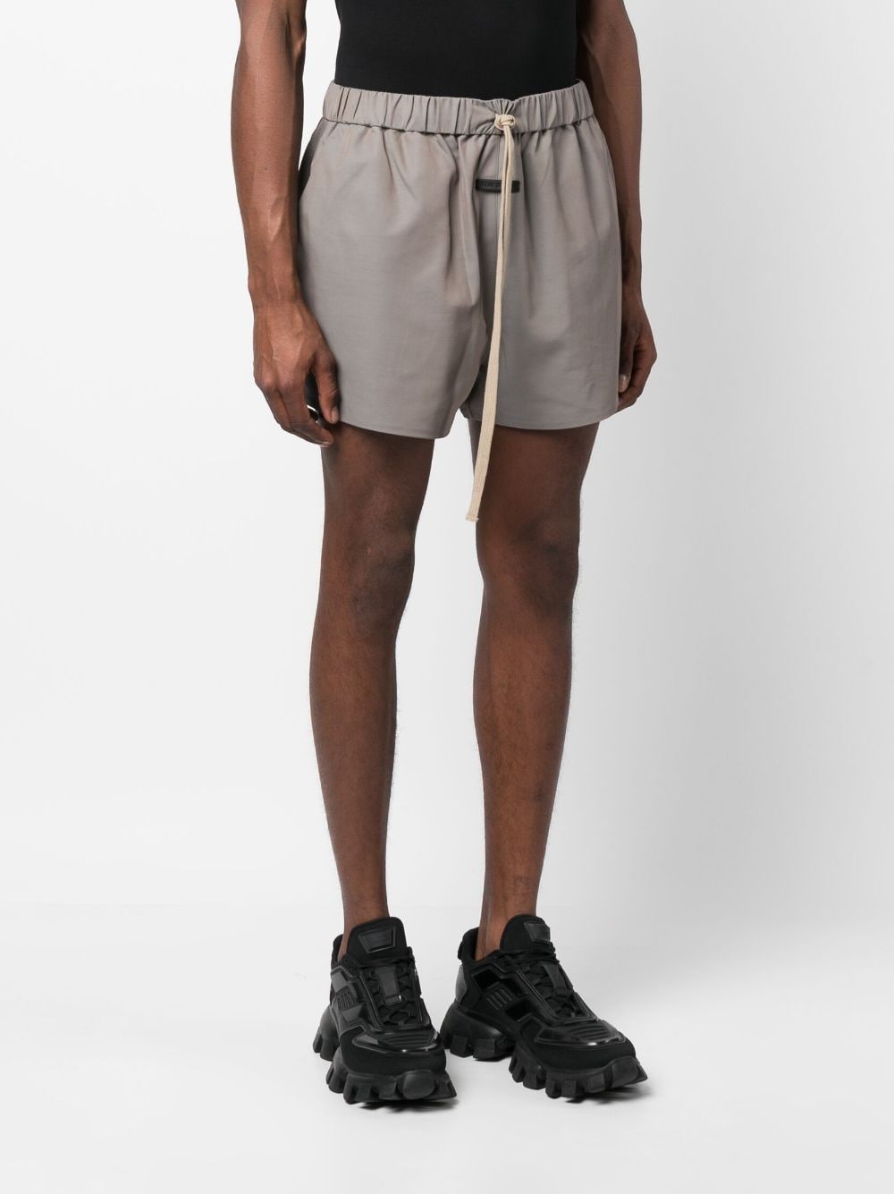 Shop Fear Of God Drawstring-waist Thigh-length Shorts In Grau