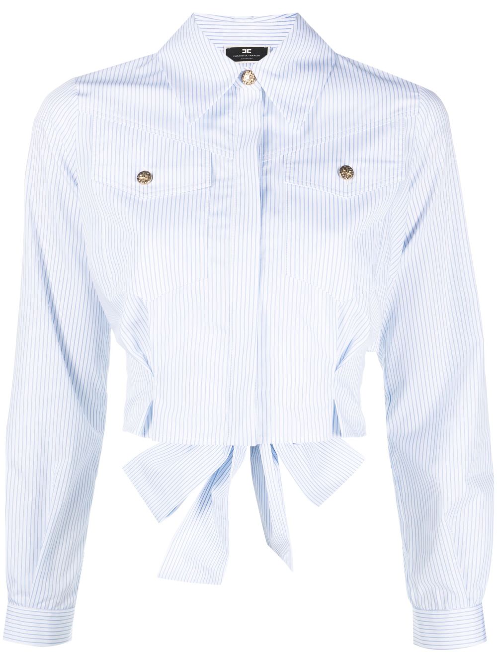 Elisabetta Franchi cropped long-sleeve shirt - Blue