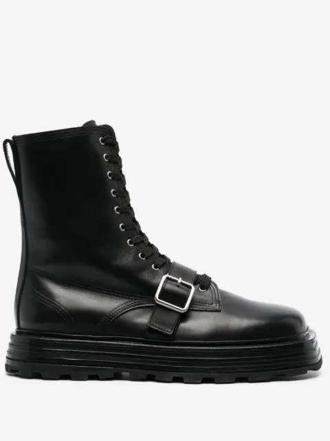 Jil Sander lace-up leather ankle boots