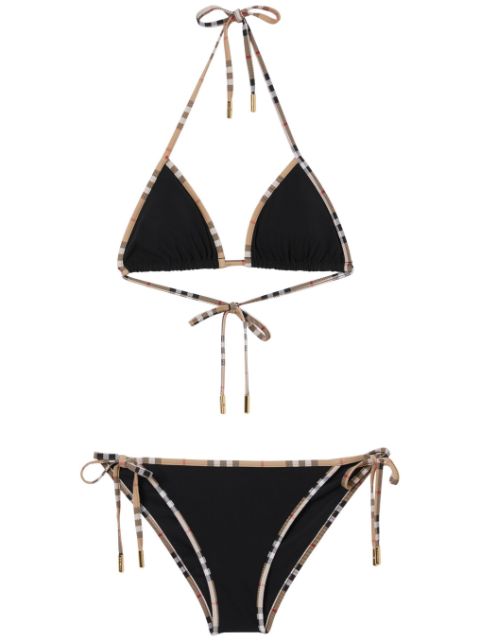 Burberry Vintage Check-trim triangle bikini Women