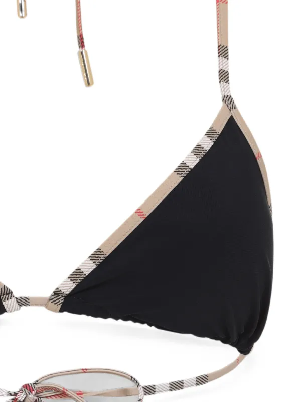 Burberry チェックトリム トライアングルビキニ | ブラック | FARFETCH JP