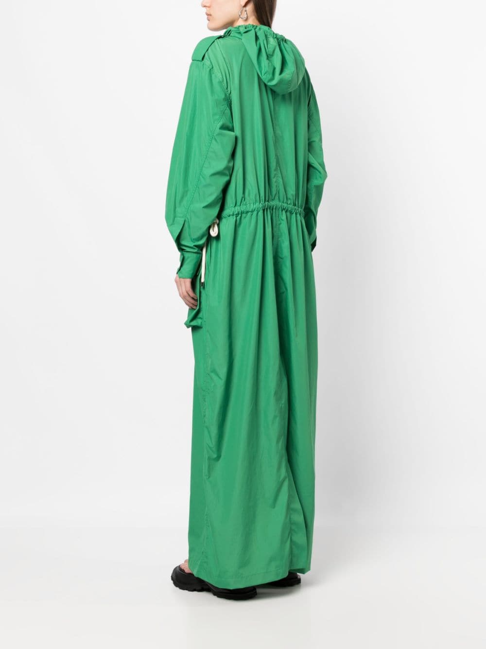 Shop Plan C Layered Long-sleeve Maxi Dress In Green