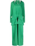 Plan C layered long-sleeve maxi dress - Green