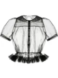 Molly Goddard ruffled polka-dot tulle shirt - Green