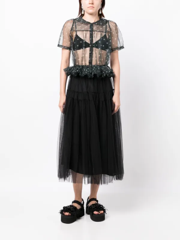 Molly Goddard Ruffled polka-dot Tulle Shirt - Farfetch