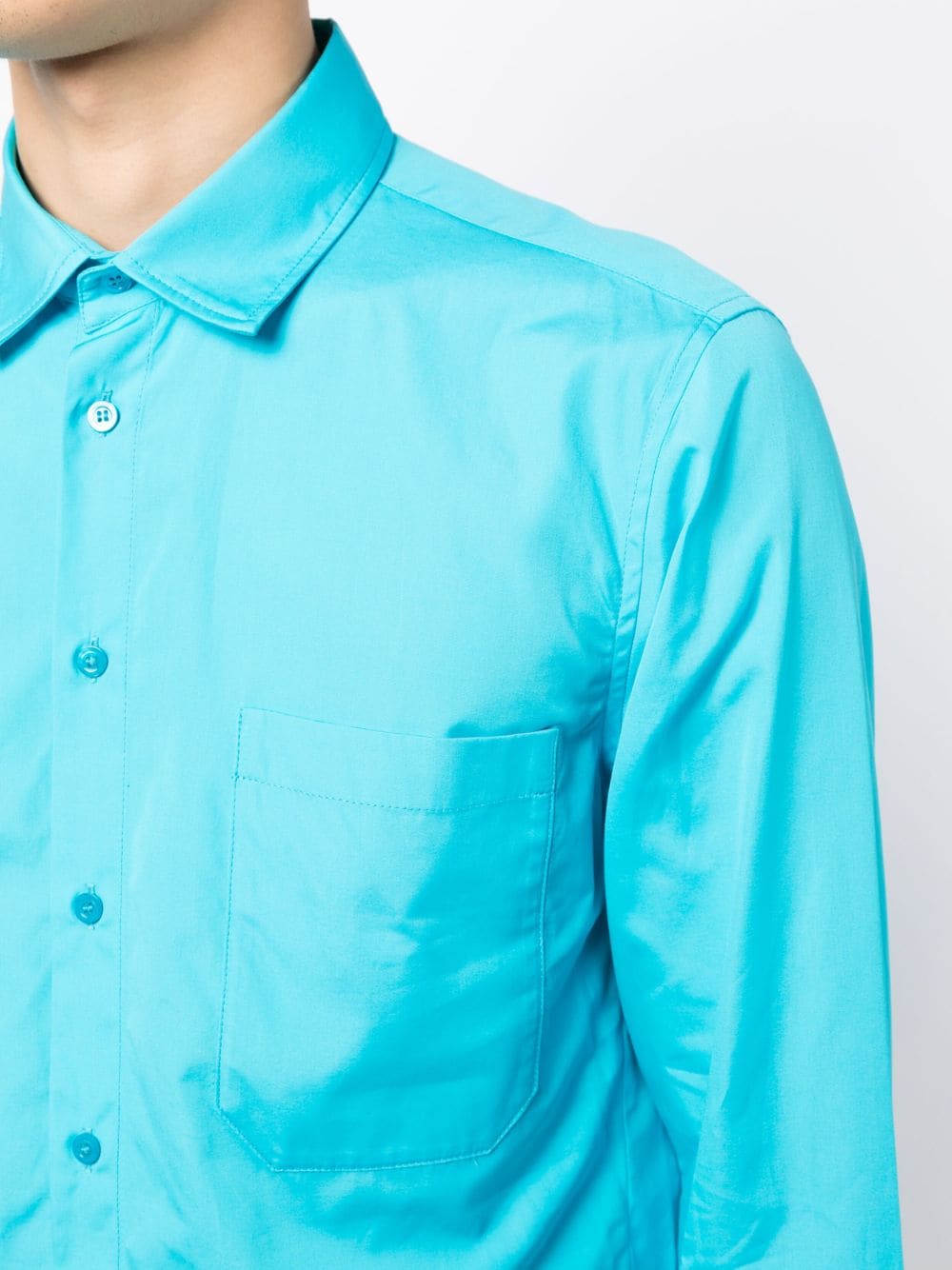 Shop Botter Long-sleeve Cotton Shirt In Blue