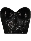 Alexander McQueen sequin-embellished corset top - Black
