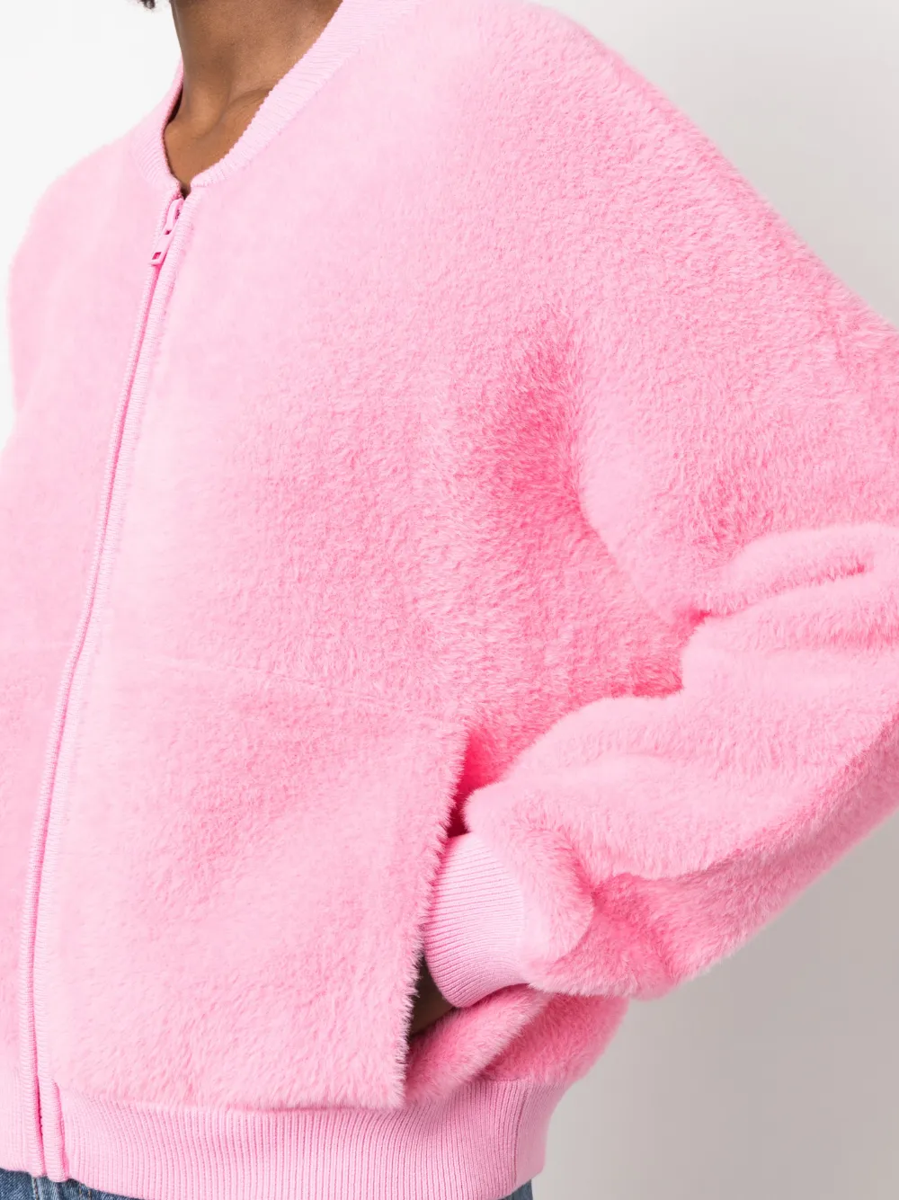 Essentiel Antwerp Dreamy Fuzzy Knit Bomber Jacket Smart Closet