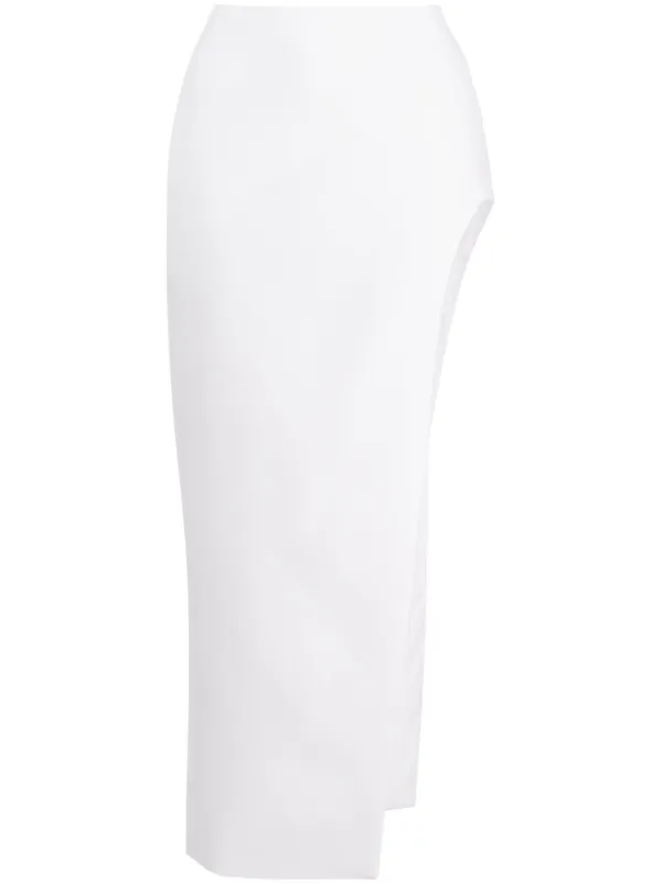 White high 2025 waisted asymmetrical skirt